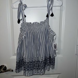 Blue and white stripped blouse